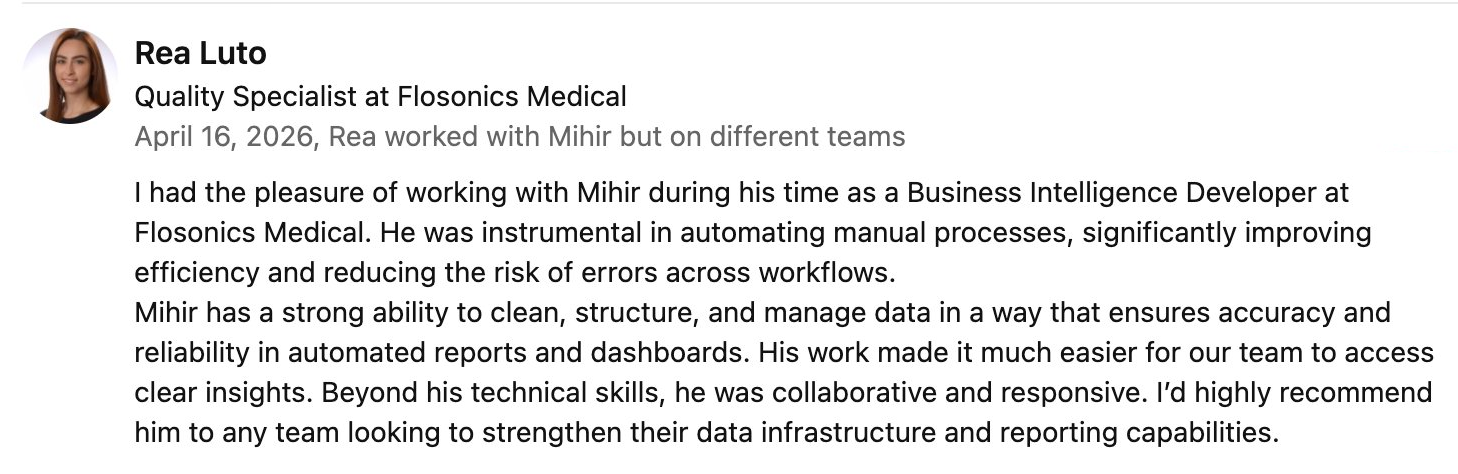 LinkedIn recommendation from Rea Luto for Mihir Trivedi